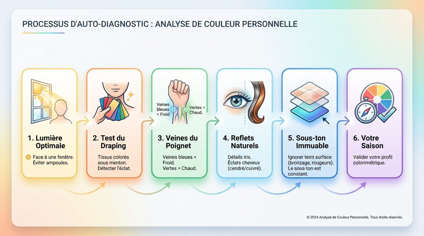 Processus d'auto-diagnostic pour l'analyse de couleur personnelle