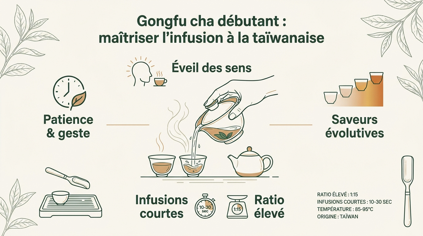 Préparation traditionnelle du thé Oolong en gaiwan selon la méthode Gongfu Cha