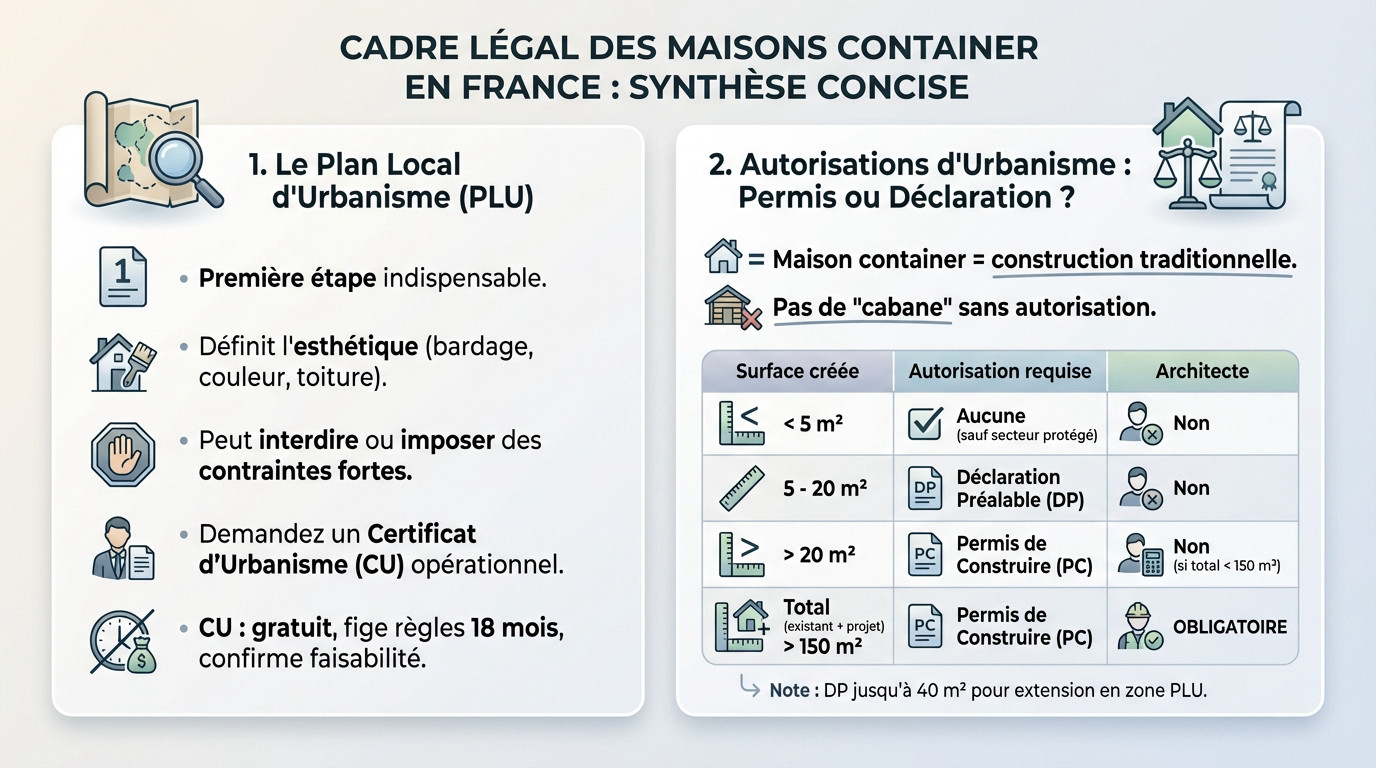 Réglementation et permis de construire pour une maison container en France