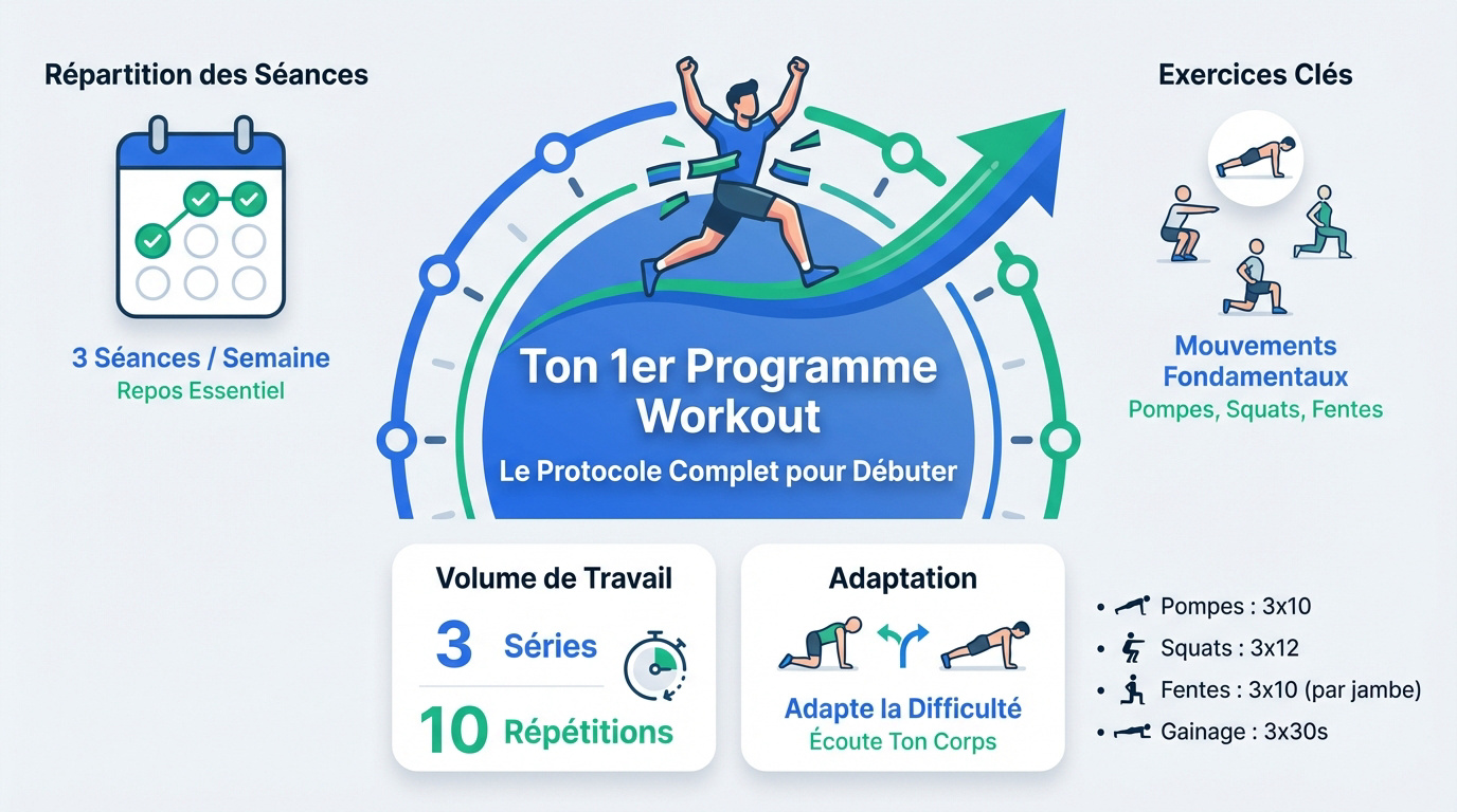 homme pratiquant un programme workout à la maison