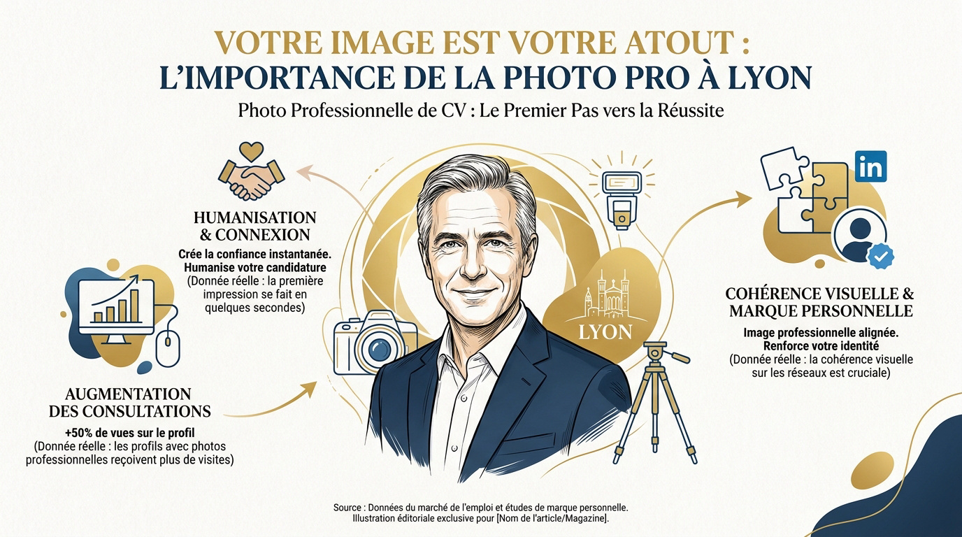 Portrait professionnel réalisé en studio à Lyon pour un CV et LinkedIn