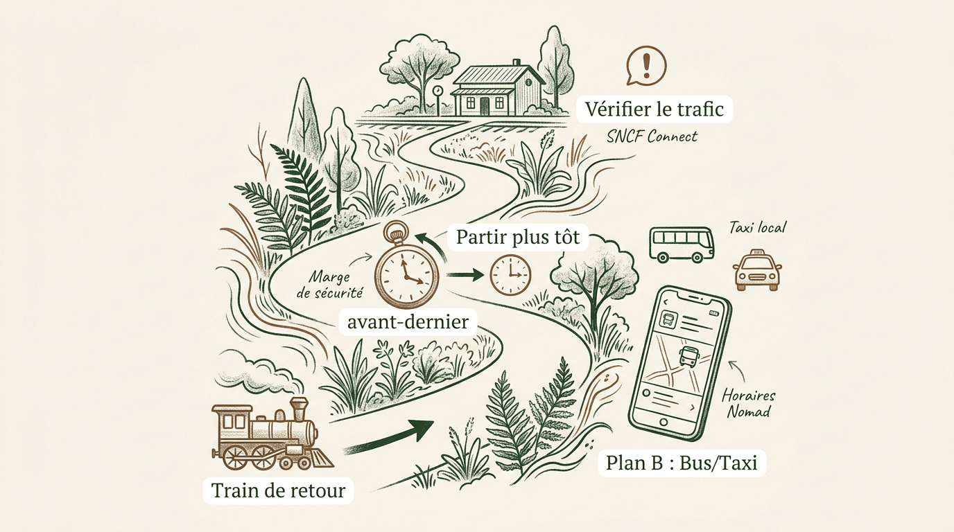 Infographie conseils pour le voyage de retour en train et solutions alternatives de transport