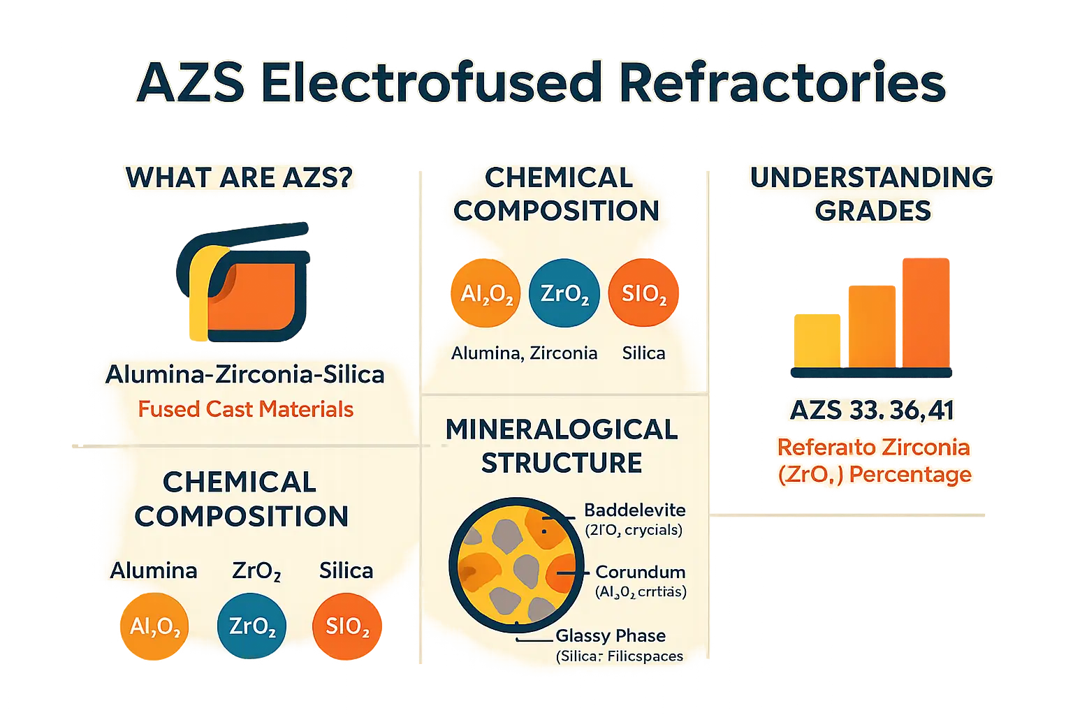 AZS electrofused refractories structure visualization