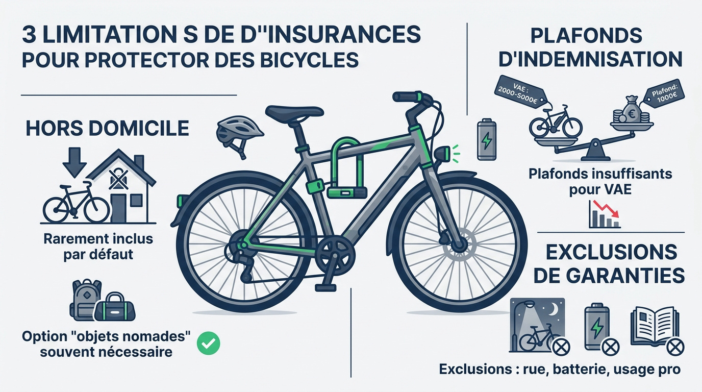 limites de l'assurance habitation pour le vol de vélo électrique