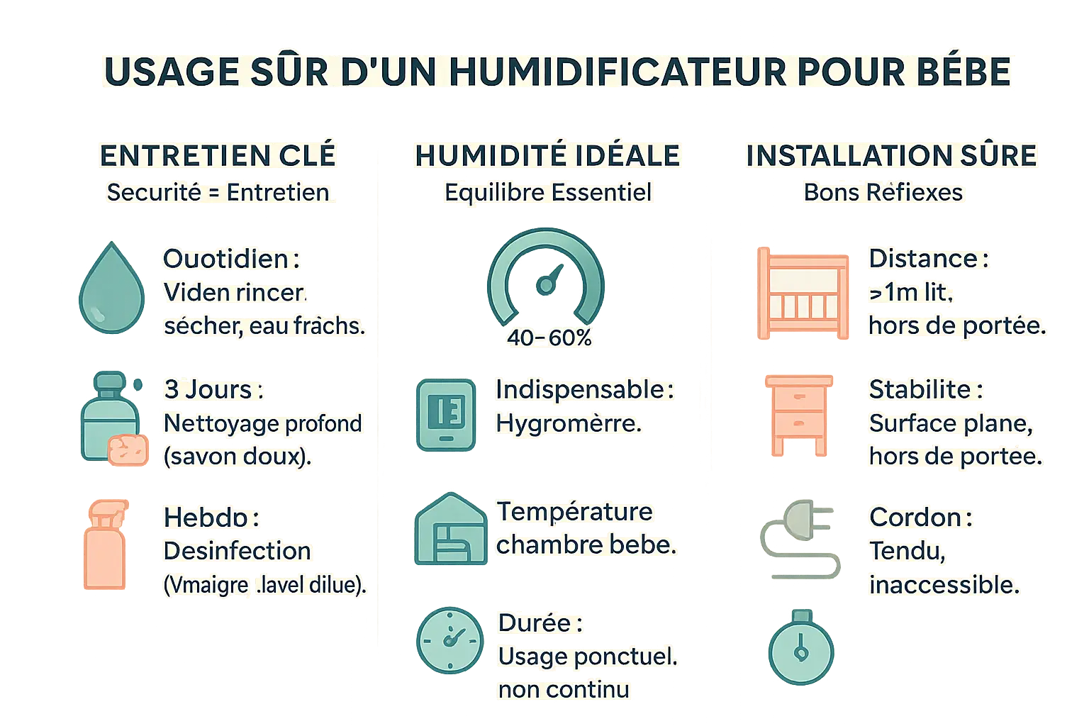Guide de sécurité pour les humidificateurs de bébé avec conseils de nettoyage