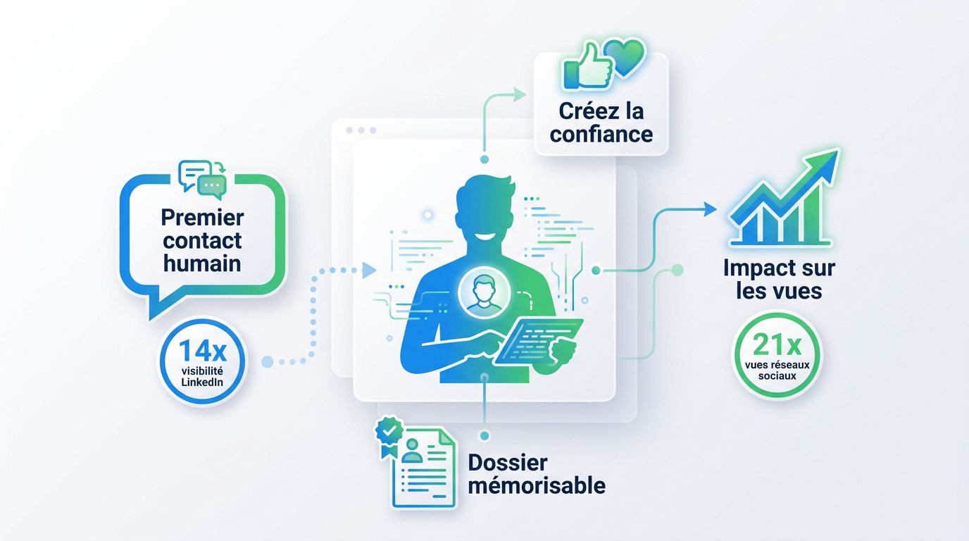 Infographie sur l'impact des portraits professionnels dans la tech