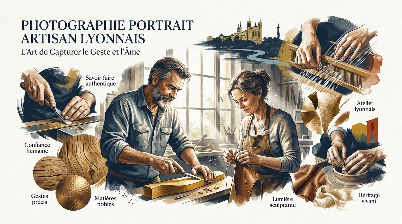 Mains d'un artisan lyonnais travaillant avec précision