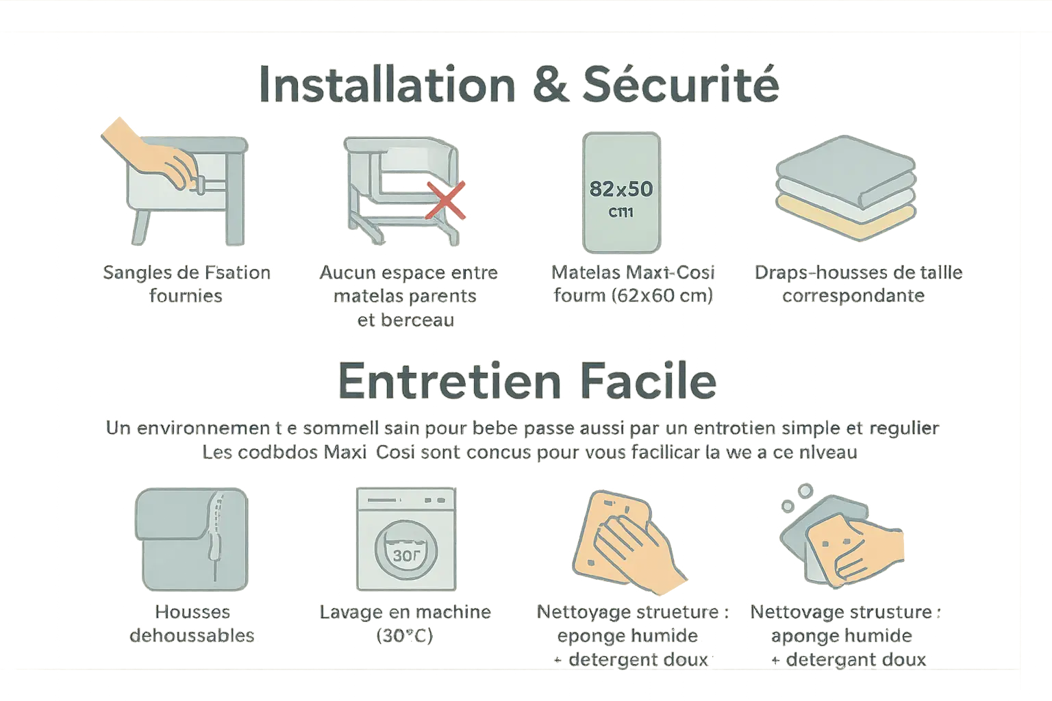 Guide d'installation et d'entretien du cododo Maxi-Cosi Iora