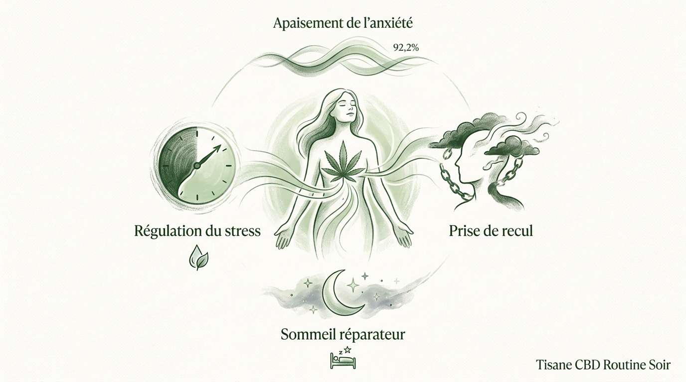 Flacon d'huile de CBD pour la gestion du stress et l'équilibre émotionnel
