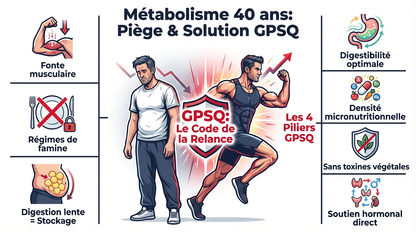 Analyse du métabolisme de l'homme de 40 ans et présentation de la méthode nutritionnelle GPSQ