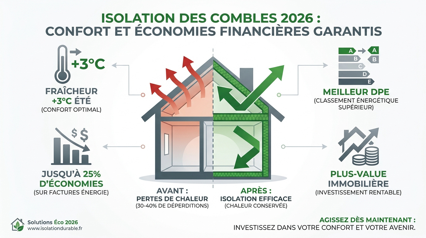 Isolation des combles performante pour économies d'énergie en 2026