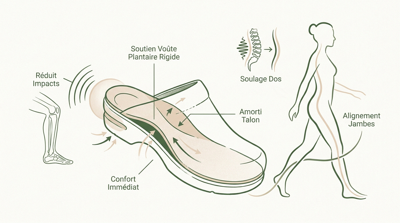 Bénéfices des sabots orthopédiques pour le confort du pied et du dos
