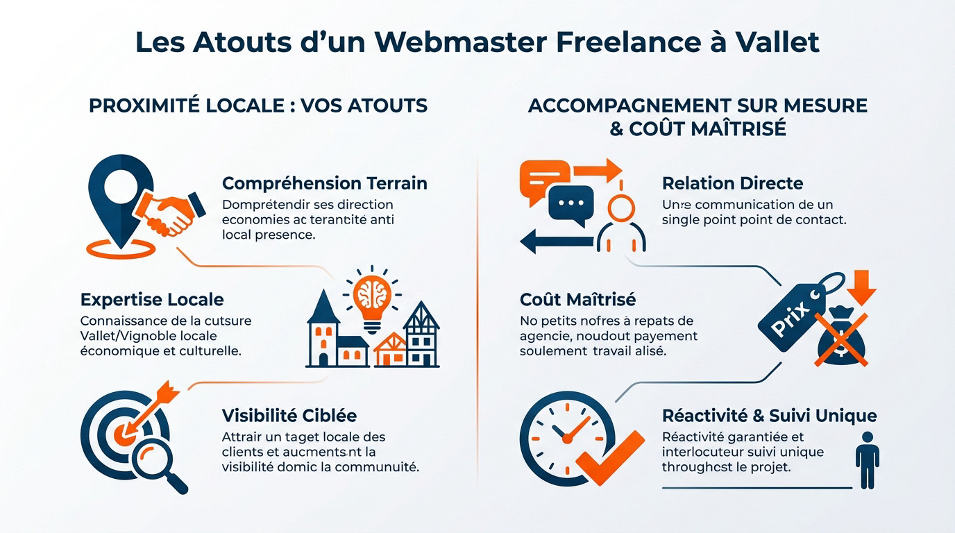 Webmaster freelance travaillant sur la visibilité locale à Vallet