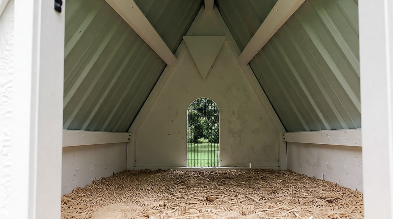 Intérieur d'un abri canard