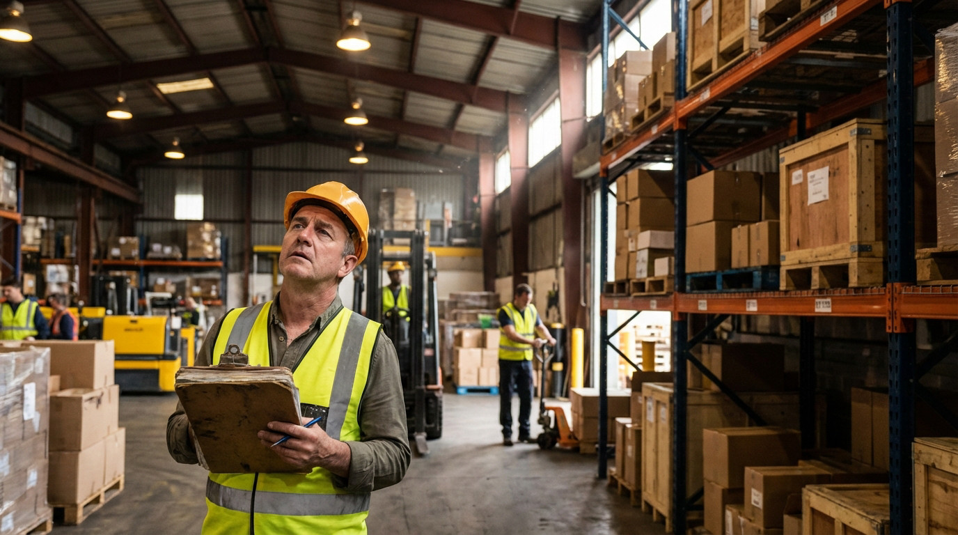 Défis de la gestion manuelle des stocks dans un entrepôt industriel encombré