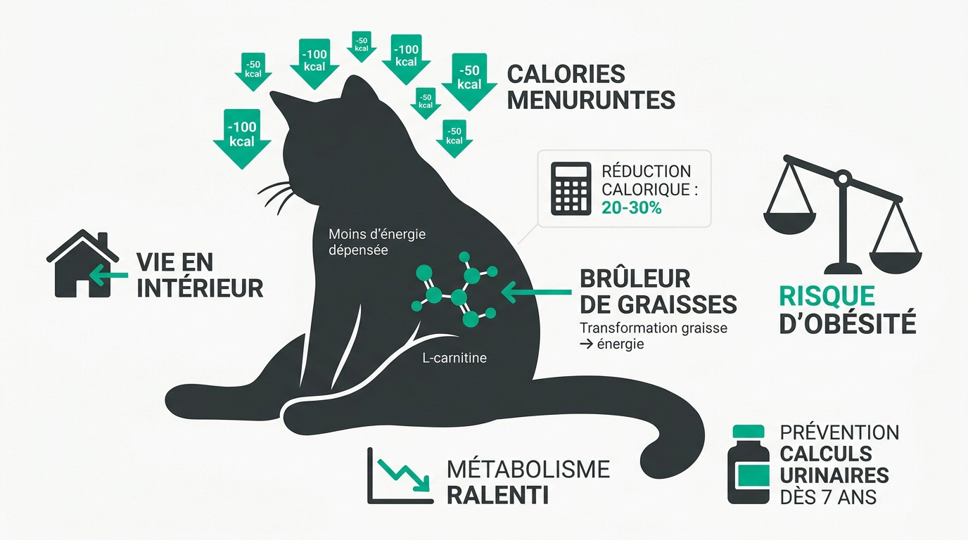 Chat d'intérieur équilibré surveillant son poids et son métabolisme