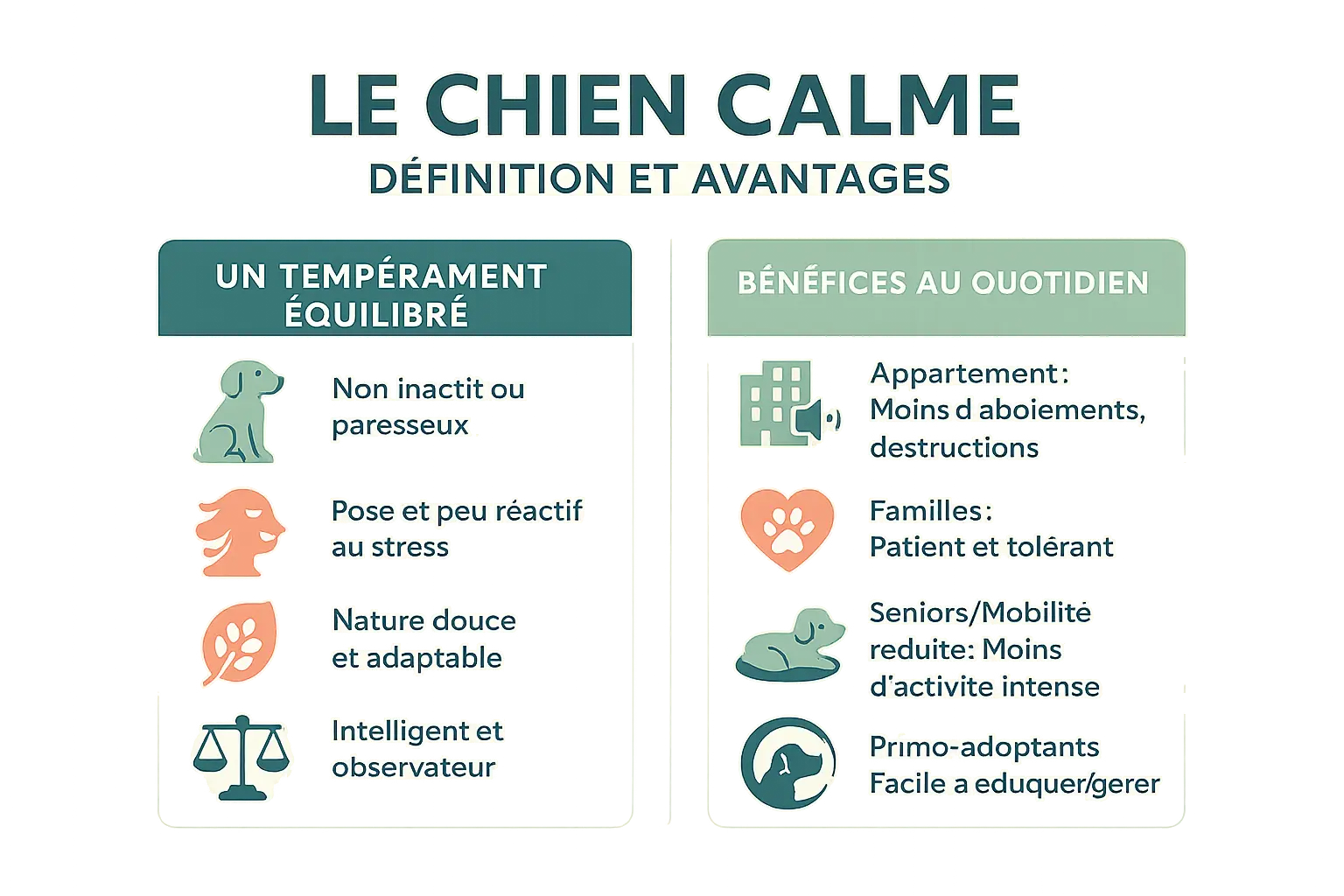 Chien calme en appartement