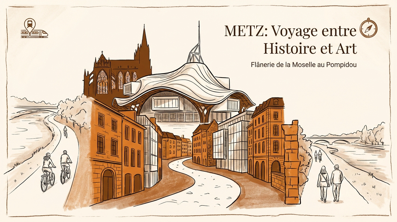 Vue sur l'architecture de la cathédrale de Metz et le quartier historique