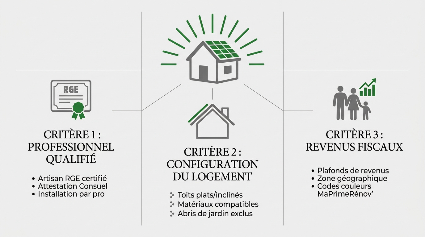 Critères d'éligibilité pour les aides financières aux panneaux solaires en 2026