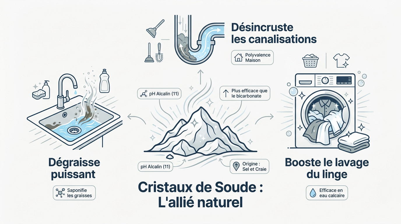 Cristaux de soude naturels pour le ménage écologique