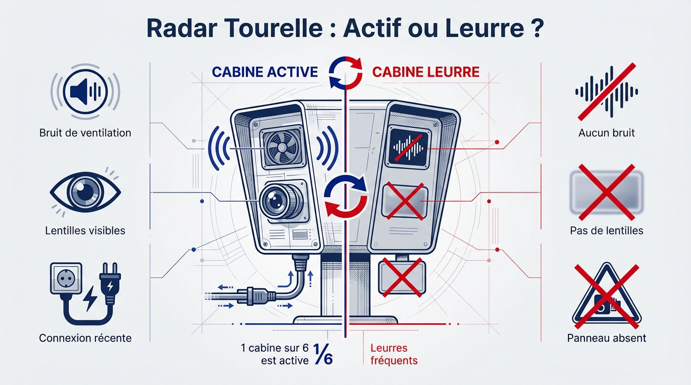 Radar tourelle installé au bord d'une route pour le contrôle de vitesse