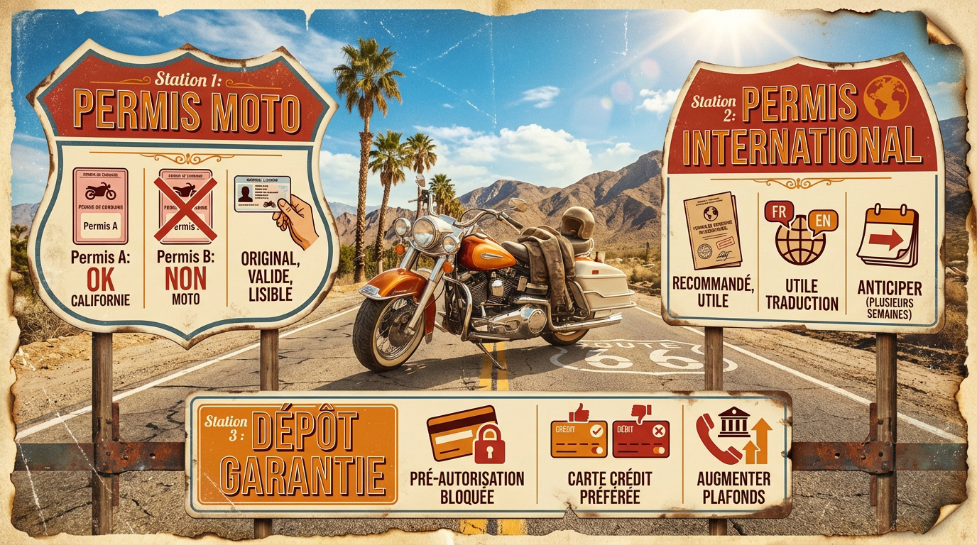 Préparation des documents pour louer une moto en Californie