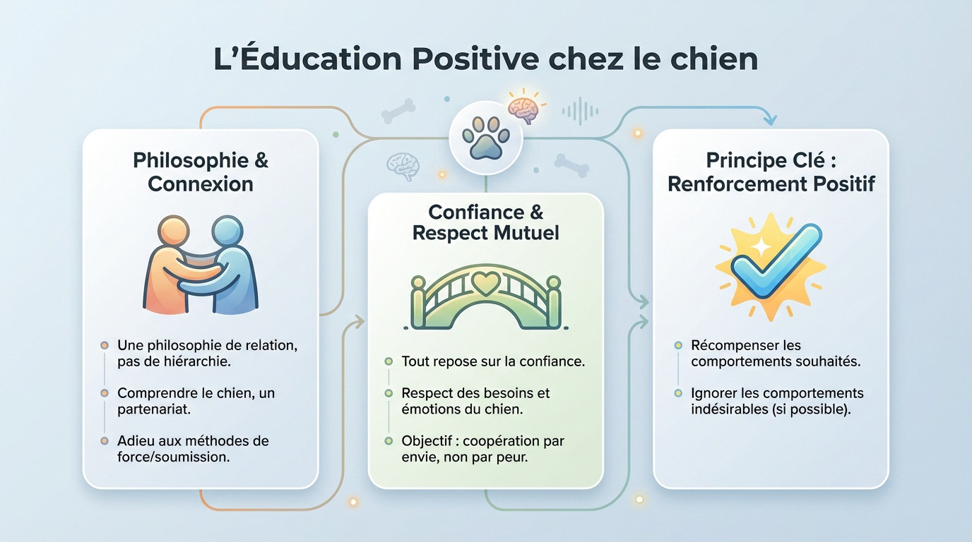 Chien attentif recevant une récompense dans un cadre d'éducation positive