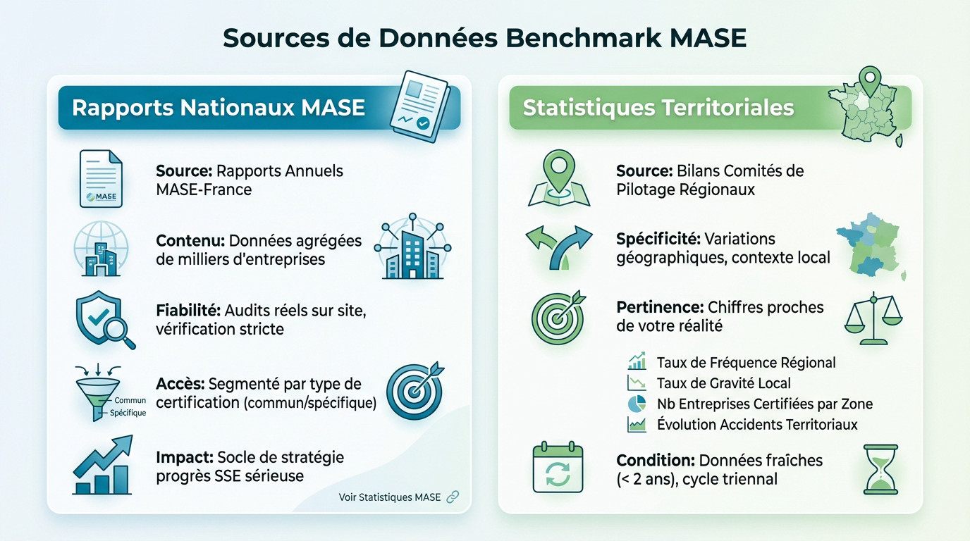 Sources de données pour le benchmark MASE : rapports nationaux et statistiques régionales
