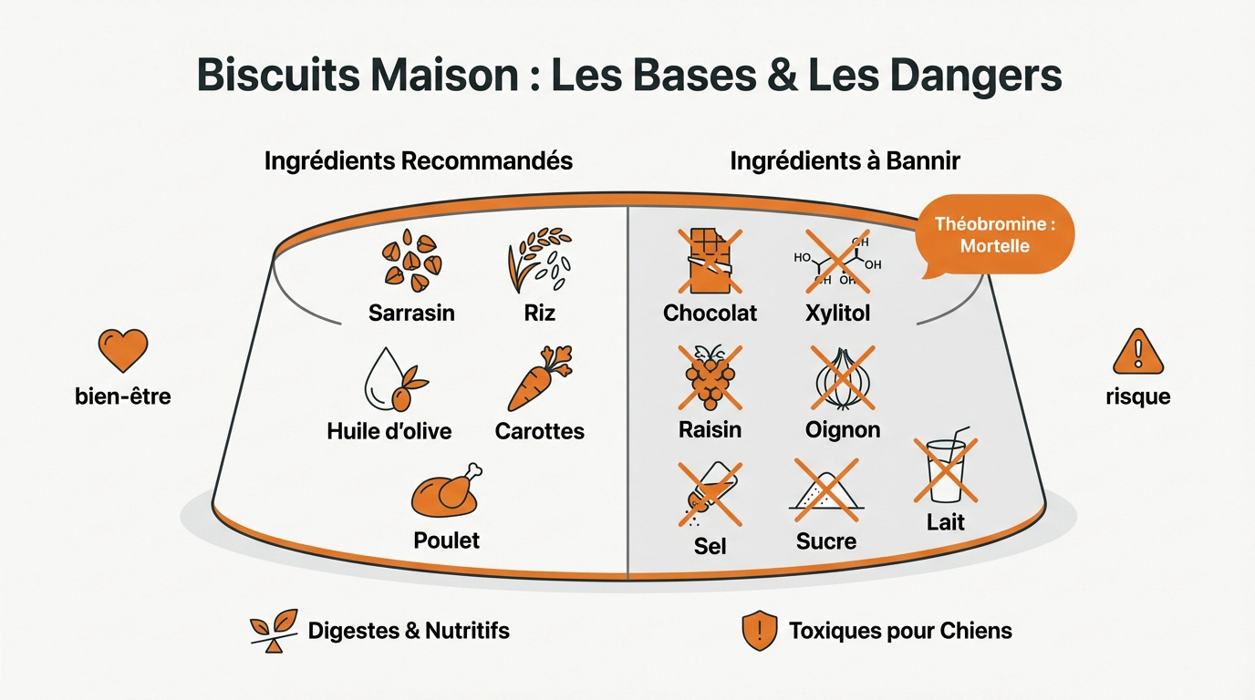 Ingrédients sains pour préparer des biscuits pour chien fait maison