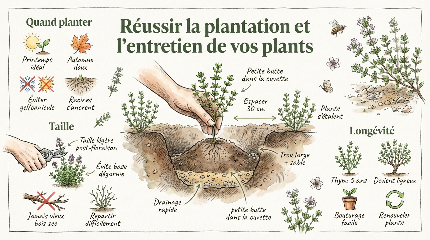 Plantation et entretien du thym en pleine terre