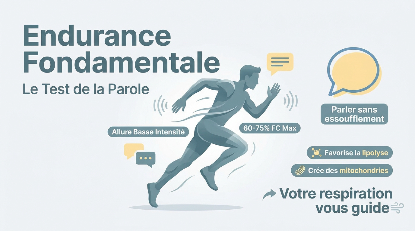 Coureuse pratiquant le test de la parole en endurance fondamentale pour vérifier son aisance respiratoire