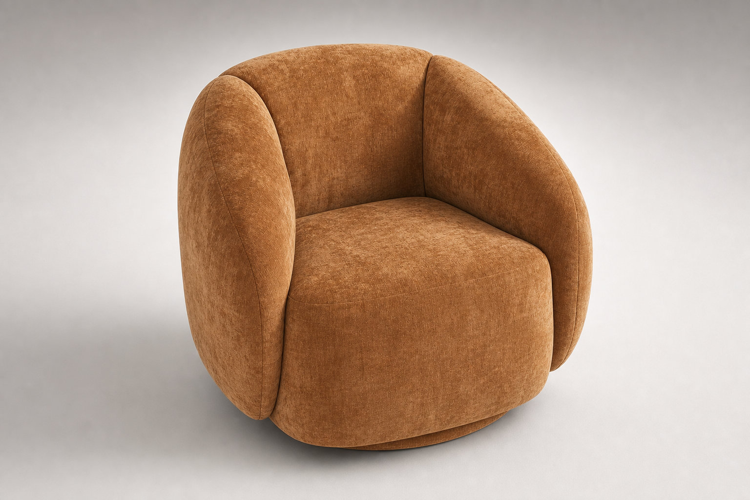 Fauteuil nuage pivotant en velours cannelle BUN