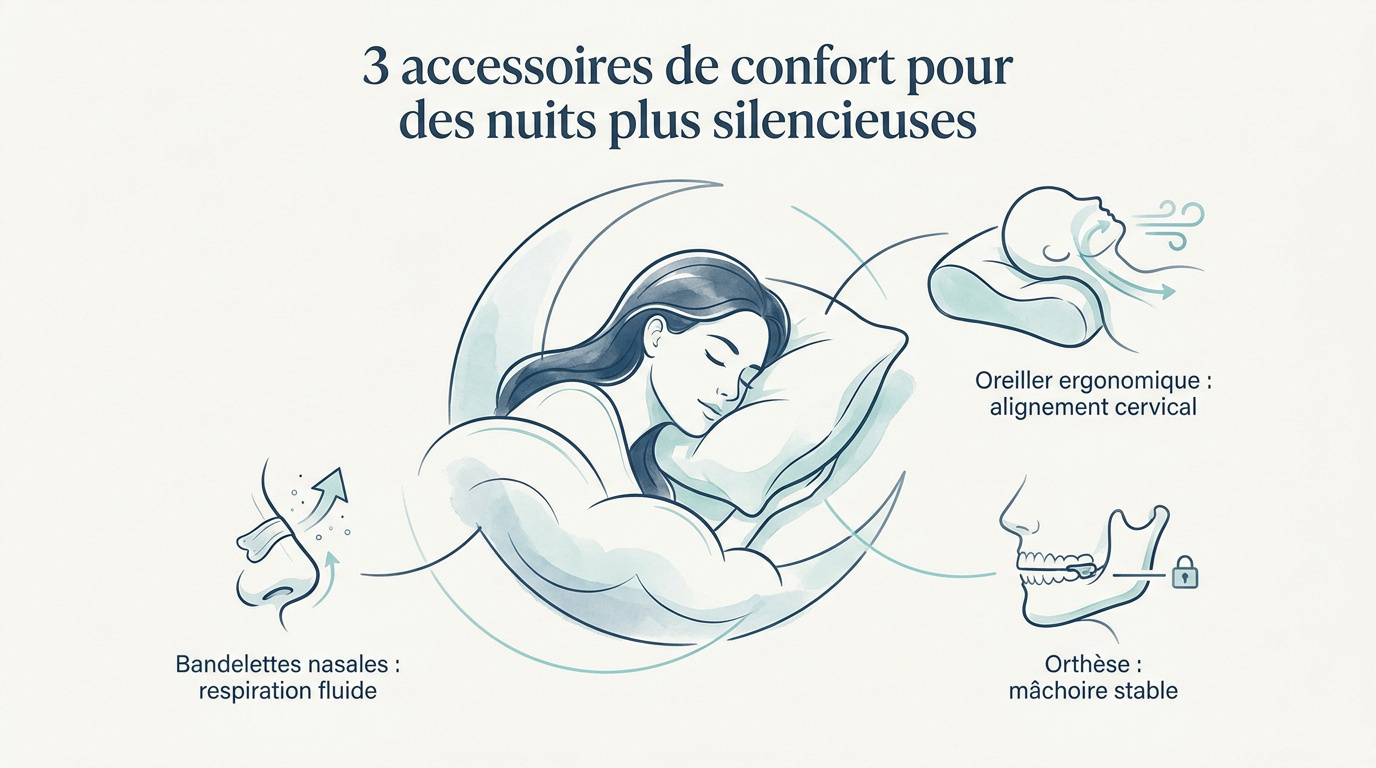 Sélection d'accessoires de confort pour réduire le ronflement et améliorer le sommeil
