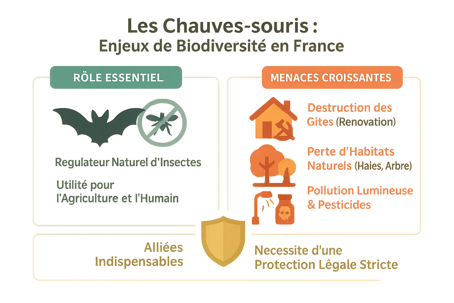 Illustration de chauves-souris et écosystème