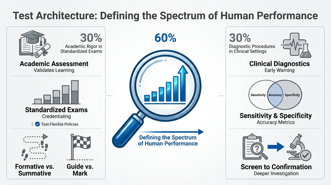 Diagram illustrating the spectrum of human performance testing