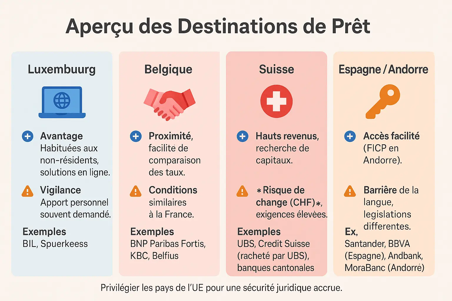 Banque étrangère prêt français : résidents 3 Comparatif des destinations de prêt pour résidents français