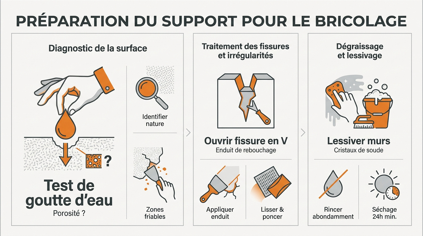 Étapes clés de la préparation d'un support mural avant peinture