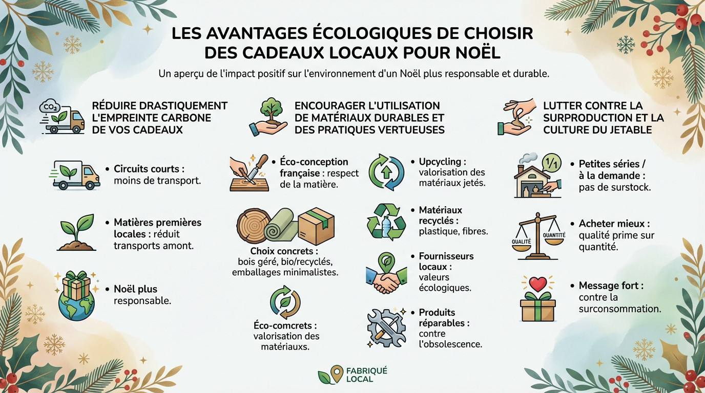 Comparaison impact écologique cadeau local vs importé pour Noël