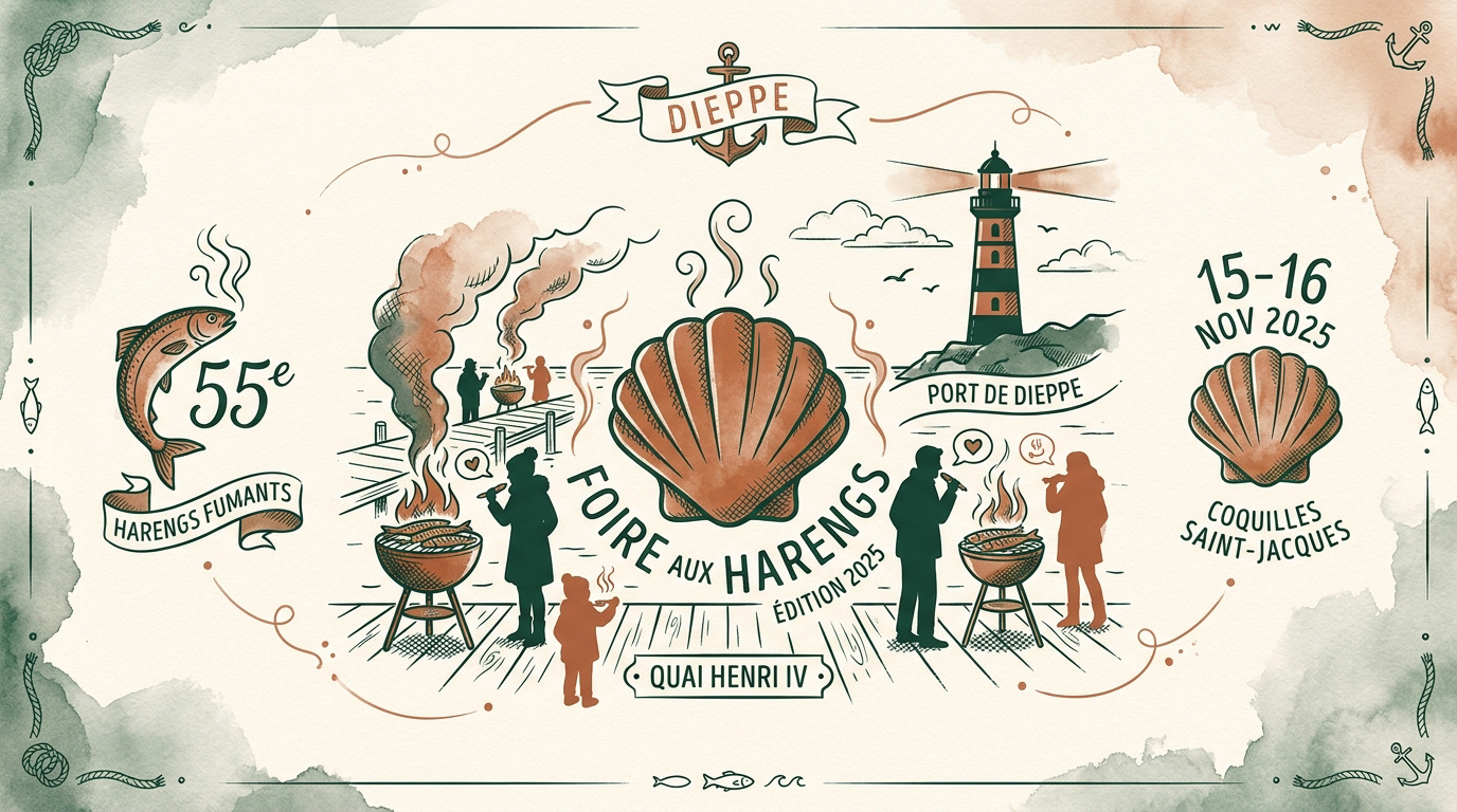 Grillades de harengs sur le quai Henri IV à Dieppe