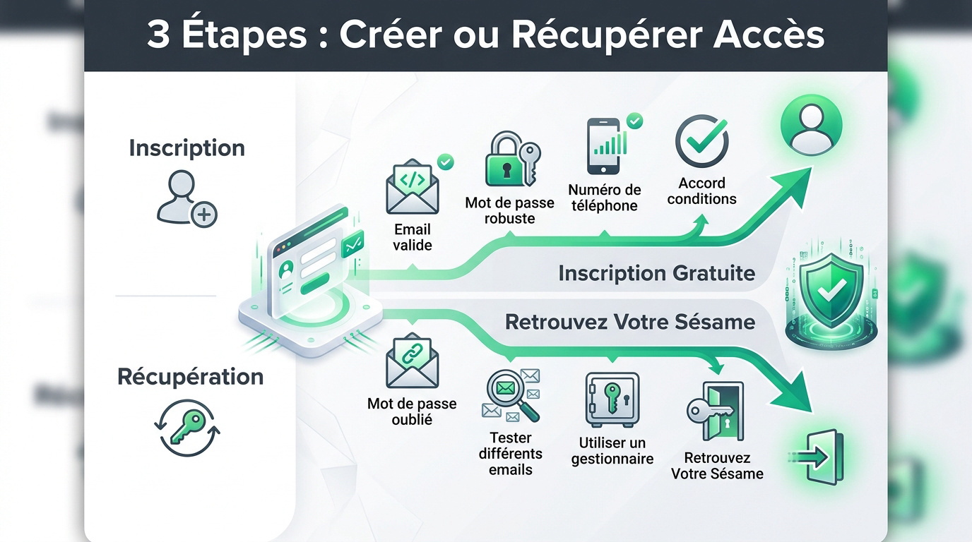 Procédure visuelle pour s'inscrire ou récupérer son compte ChatGPT