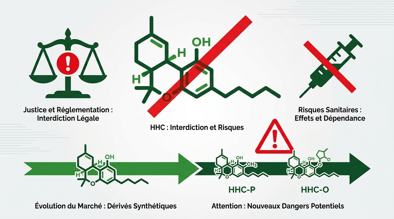 Illustration de l'interdiction légale du HHC et de ses dérivés en France