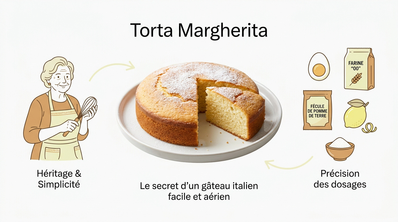 Torta Margherita italienne saupoudrée de sucre glace