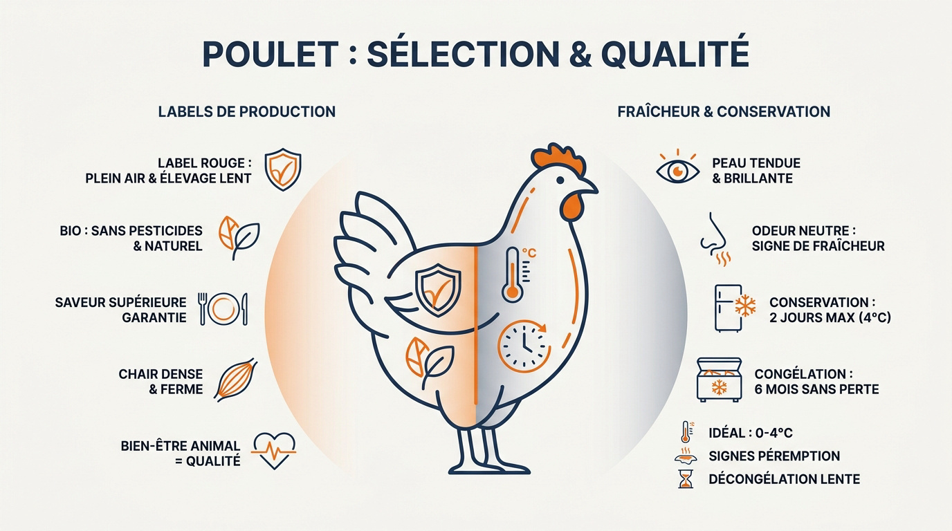 Sélection de poulet frais de qualité Label Rouge et Bio