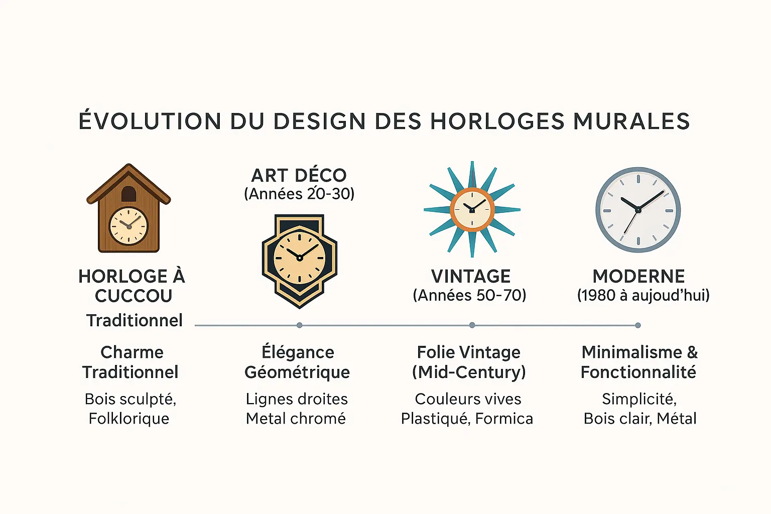 Évolution des styles d'horloges murales à travers les époques