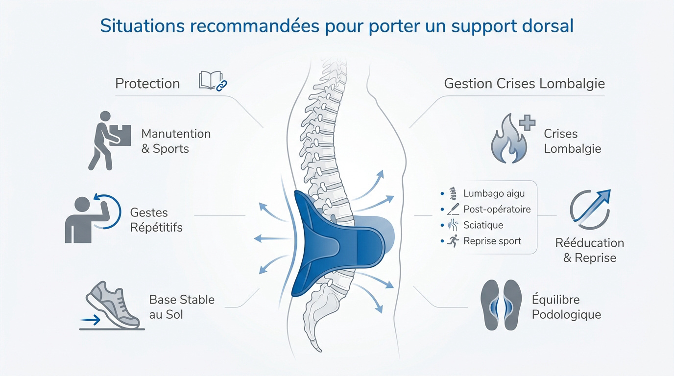 Ceinture lombaire : à quoi sert-elle et quand la porter Guide visuel pour l'utilisation d'une ceinture de soutien lombaire