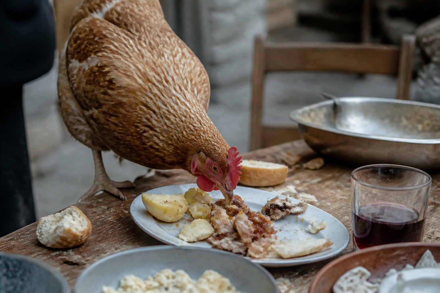 Restes de repas et pièges de la poubelle de cuisine