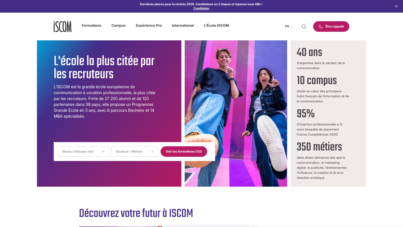 ISCOM : une immersion professionnelle immédiate