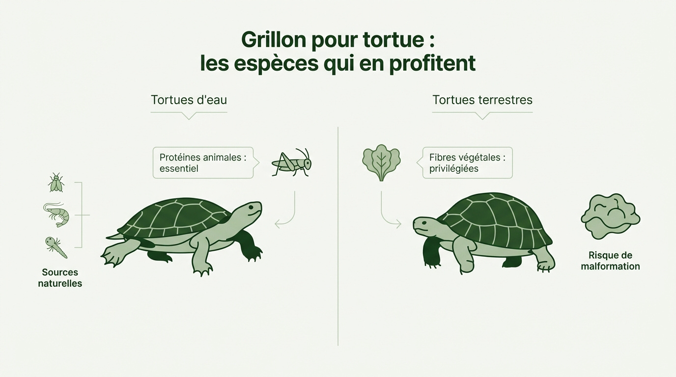 Comparaison de l'alimentation entre une tortue d'eau omnivore et une tortue terrestre herbivore