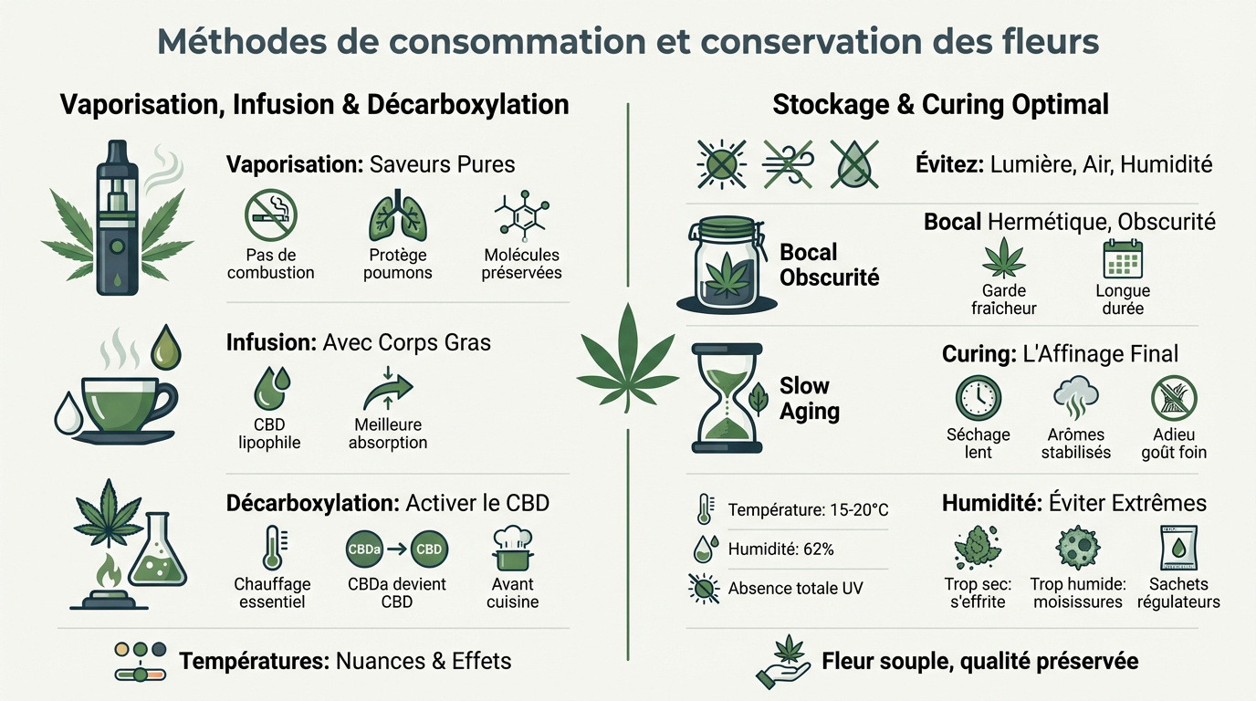 Méthodes de consommation et de conservation optimale des fleurs de CBD sans THC