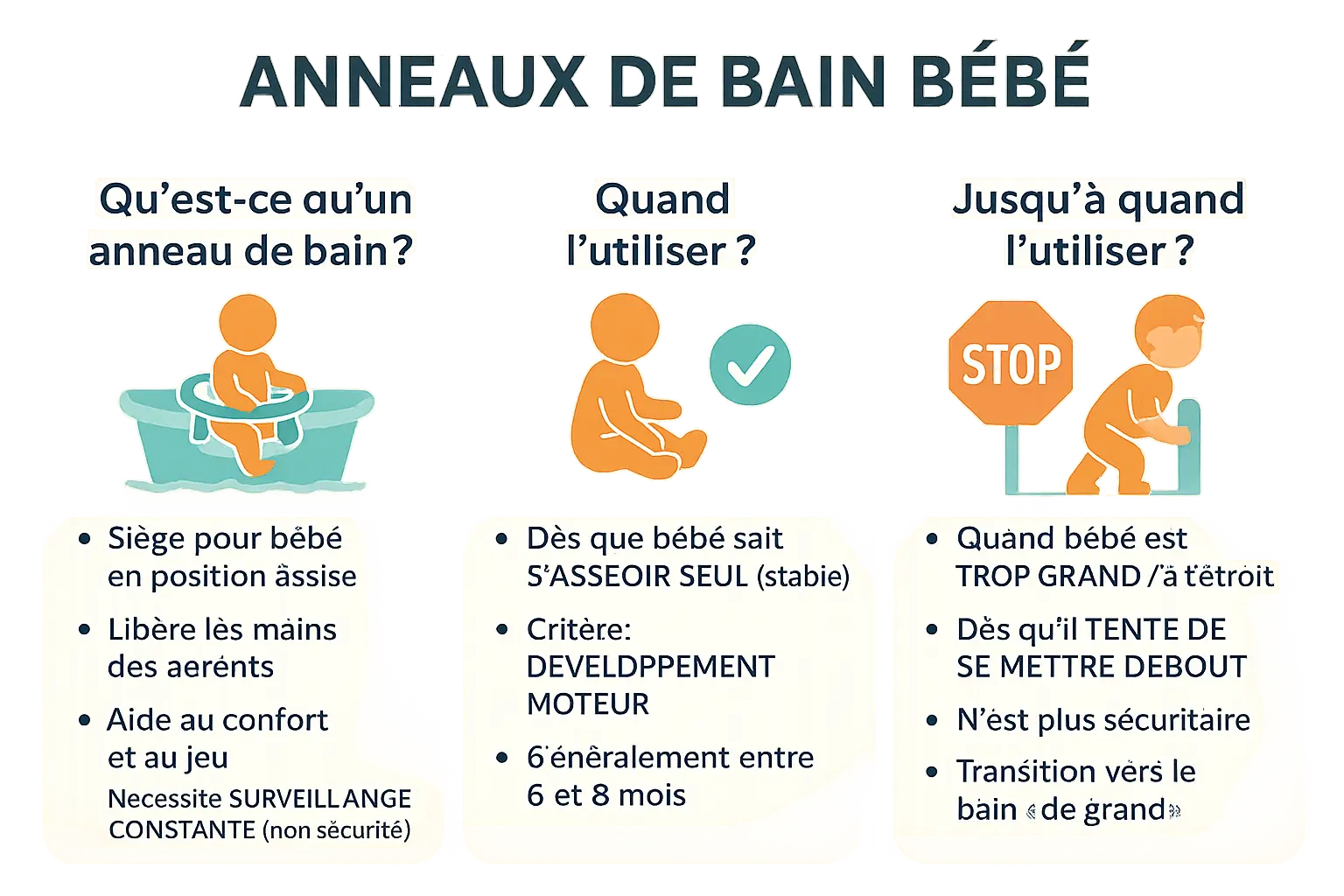 Anneau de bain bébé sur fond clair